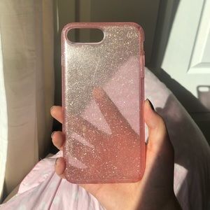 Speck Pink Glitter Clear Phone Case